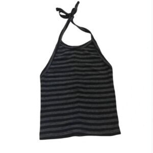 Urban Outfitters Out From Under Grey & Black Striped Halter Top
